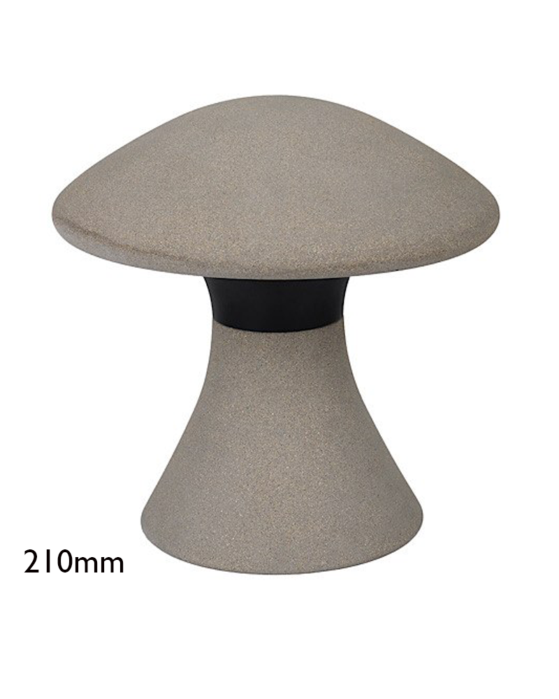 Outdoor lawn lamp LED 21cm 6.5W 3000K grey cement mushroom shape IP65