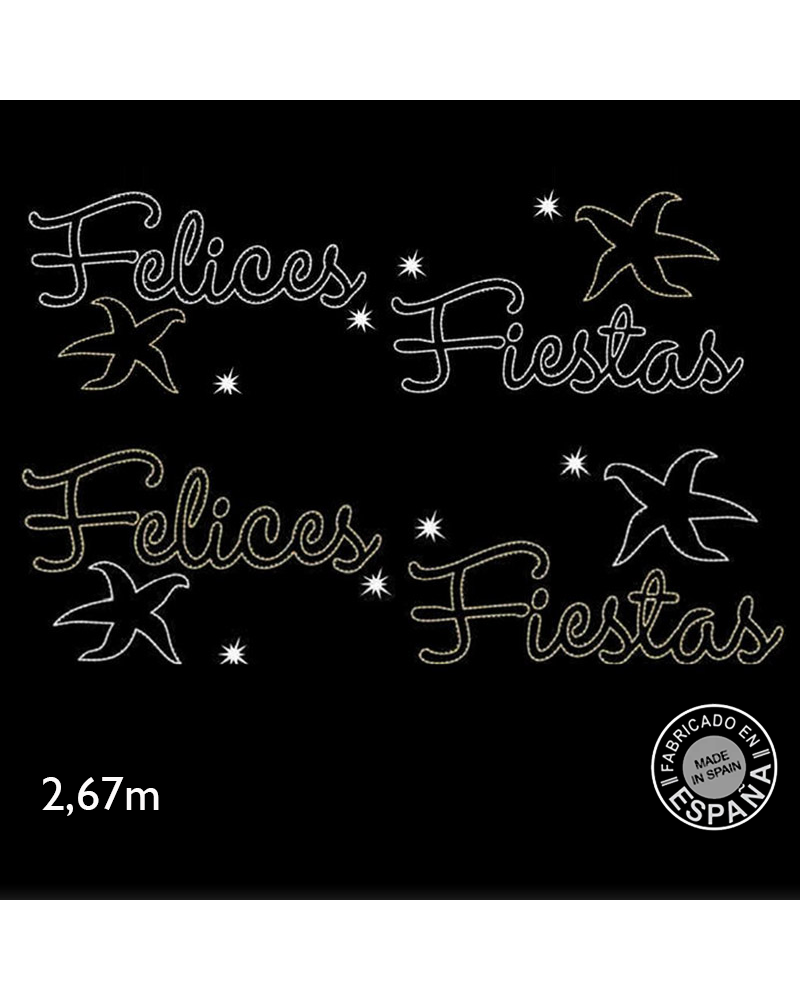 Street sign MERRY CHRISTMAS with stars of 2.67 meters LEDs 73W