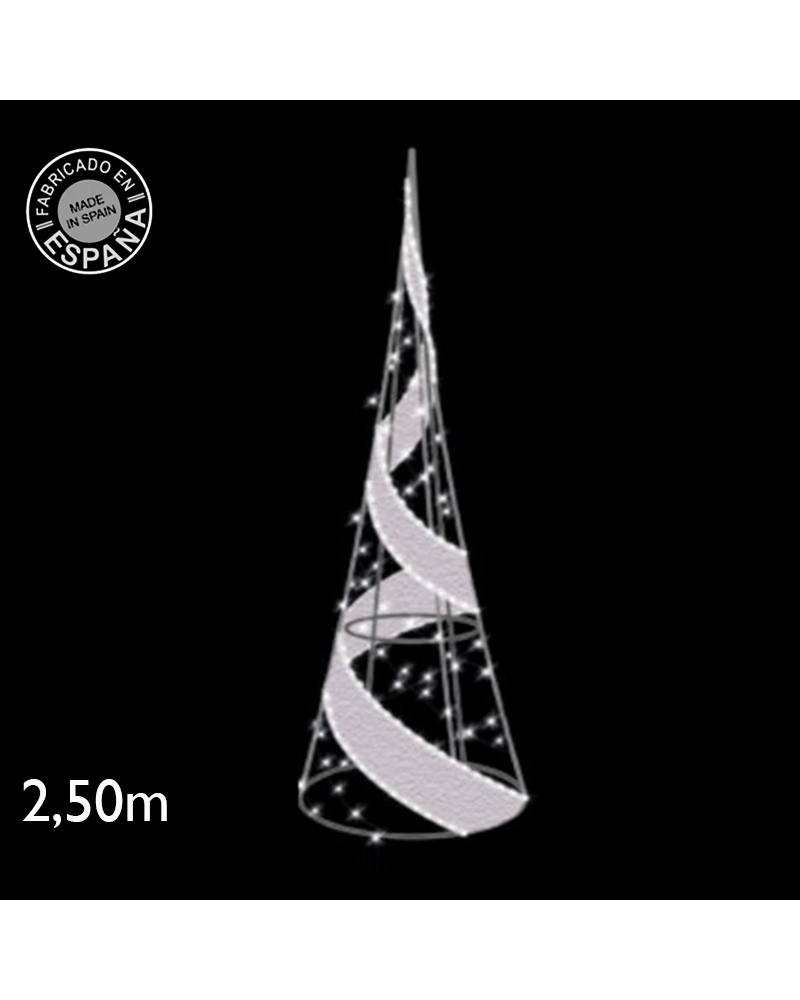 2.50m Loop cone illuminated by white LEDs with flash effect, luminous tube and decorated with tapestry