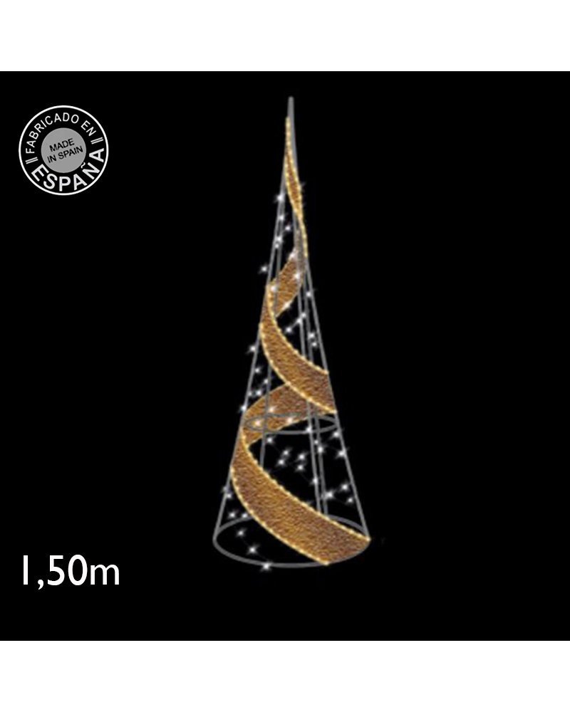 1.50m Loop cone illuminated by white LEDs with flash effect, luminous tube and decorated with tapestry