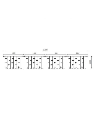 LED curtain 2x3m splicable white cable flashing effect with 300 leds IP65 suitable for outdoor use