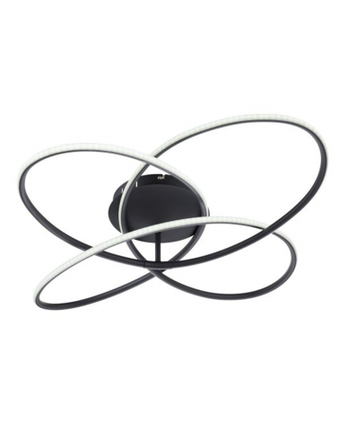 LED ceiling light 80cm made of metal and plastic with white, opal and black finish CCT 30W Dimmable