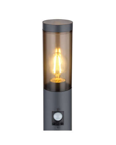 Baliza para exterior 110cm acero inoxidable acabado antracita E27 15W IP44 SENSOR MOVIMIENTO