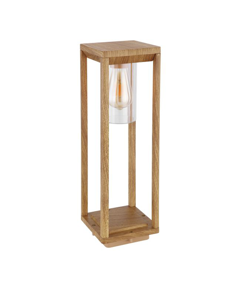 Beacon for outdoor 50cm wood look aluminum E27 15W IP44