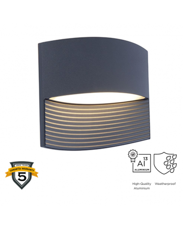 Dark grey outdoor wall lamp 18cm aluminum LED 11W 3000K