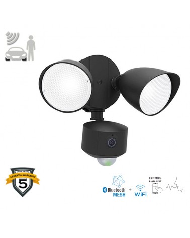 Double outdoor wall lamp 23.4cm LED 19W in aluminum and PC IP44 with app movement sensor and full HD camera DIMMABLE