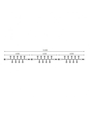 String light 12m and 180 LEDs Flashing RGB light clear capsule green cable connectable IP65 suitable for outdoor use