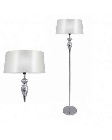 Floor lamp 163cm metal base and fabric lampshade E27