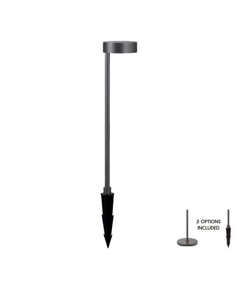 Baliza de exterior con pincho 80cm LED 12W aluminio 3000K IP54