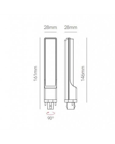 Bombilla LED G24 9W 4000K 935Lm IP40