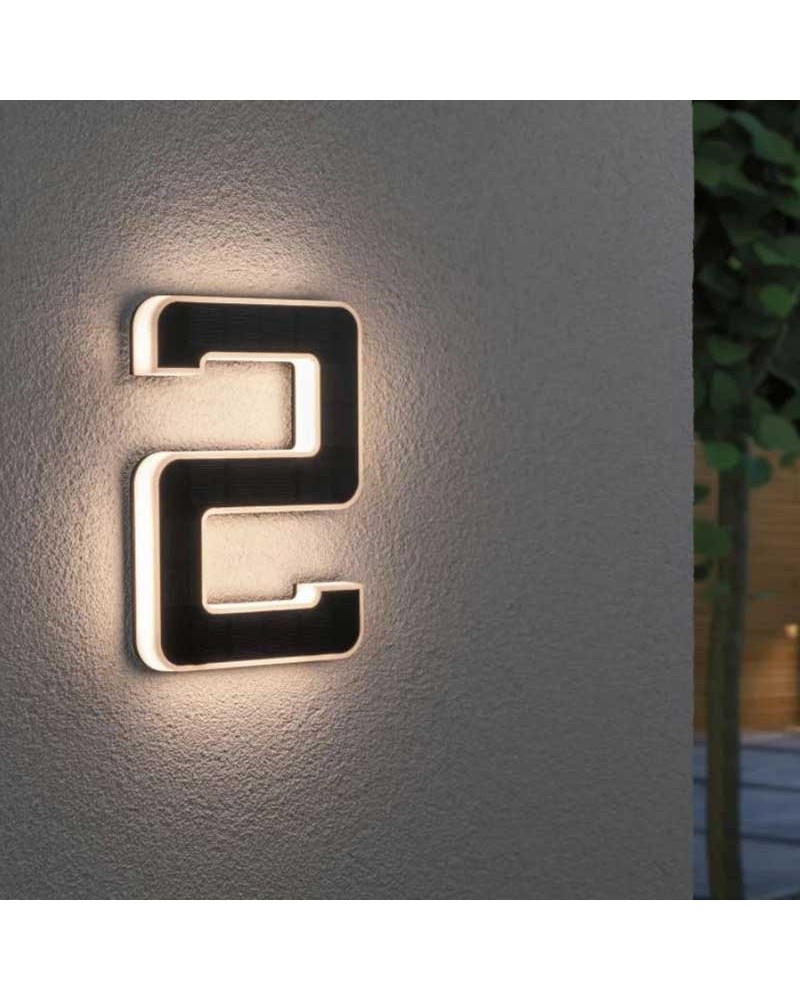 Número 2 para fachada de casa solar LED 3000K 6Lm IP44