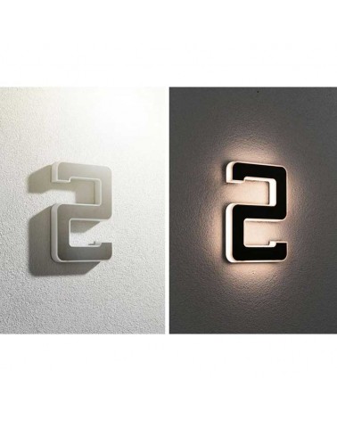 Número 2 para fachada de casa solar LED 3000K 6Lm IP44