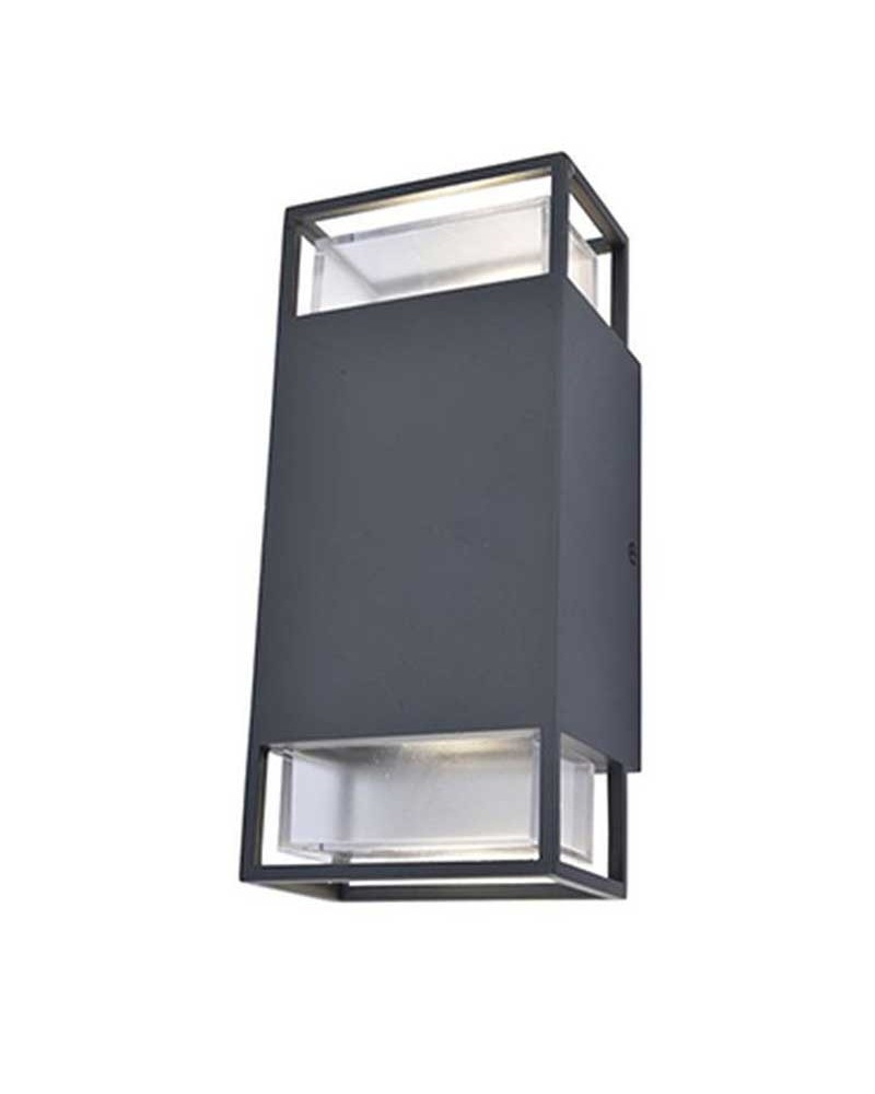 Aplique pared gris de exterior 23,5cm de aluminio 2xGU10 IP54