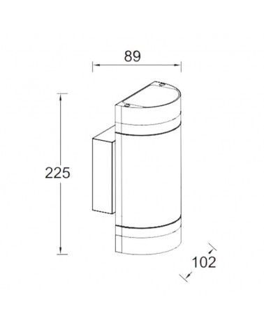 Aplique pared de exterior 23,5cm de acero inoxidable 2xGU10 IP44
