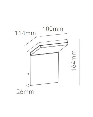 Outdoor wall light 11cm in white finished aluminum LED 9W