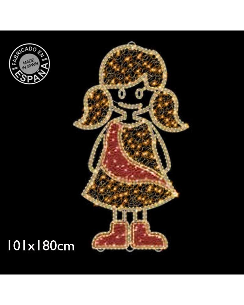 Christmas figure doll warm and red light 1.80 meters high with tapestry and PVC net IP65