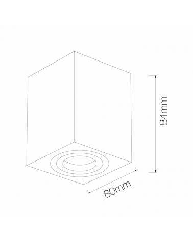 Cubic ceiling spotlight 8cm Aluminum white colour GU10 Tilting 45º