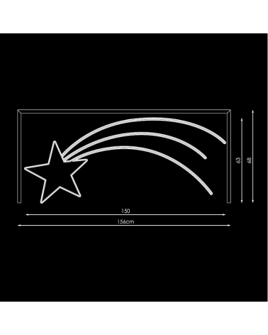 Star of the East 1.5 meters multicolor LED kite IP65 230V 46W