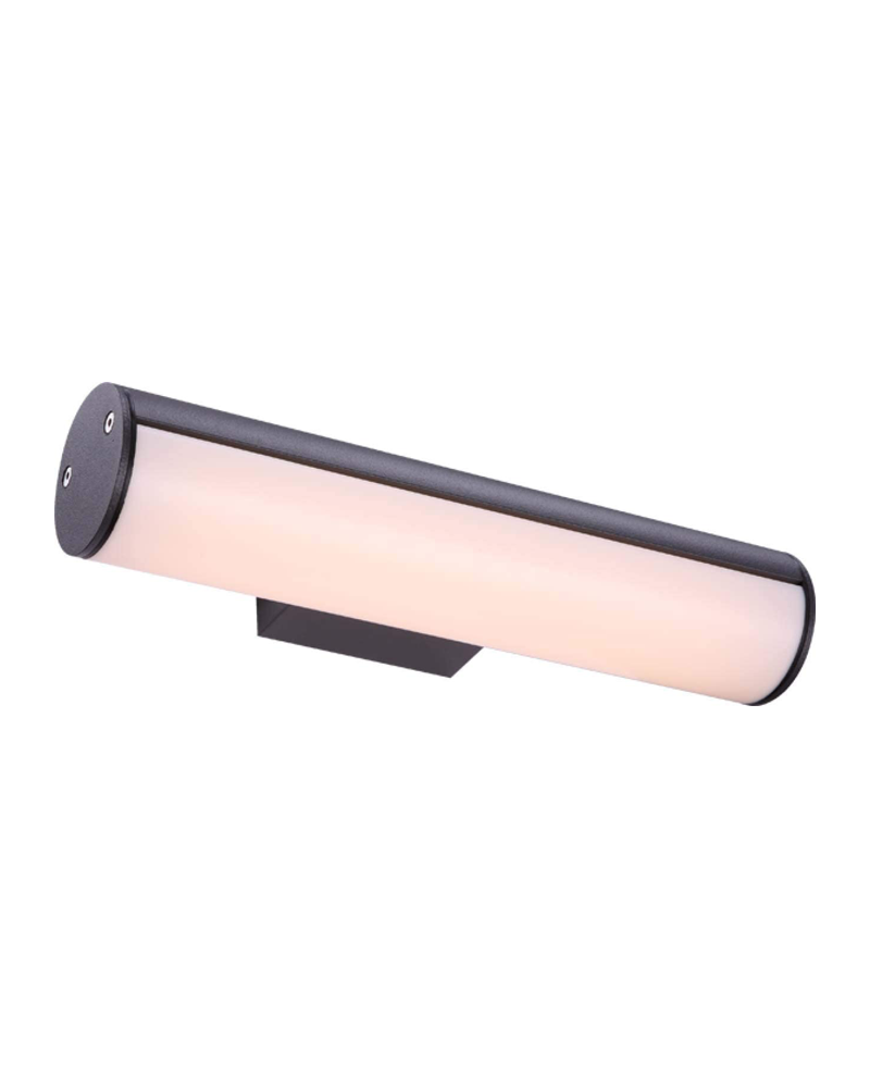 Aplique de exterior cilindro aluminio negro IP54 7,5W LED 3000K 776Lm