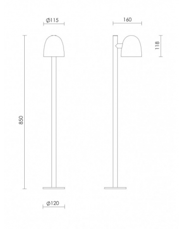 Outdoor beacon Speers Outdoor Bollard 85 cm high metal IP54 LED 7W 2700K