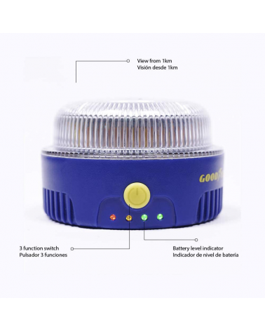 Emergency light V-16 homologated DGT 9V battery included.