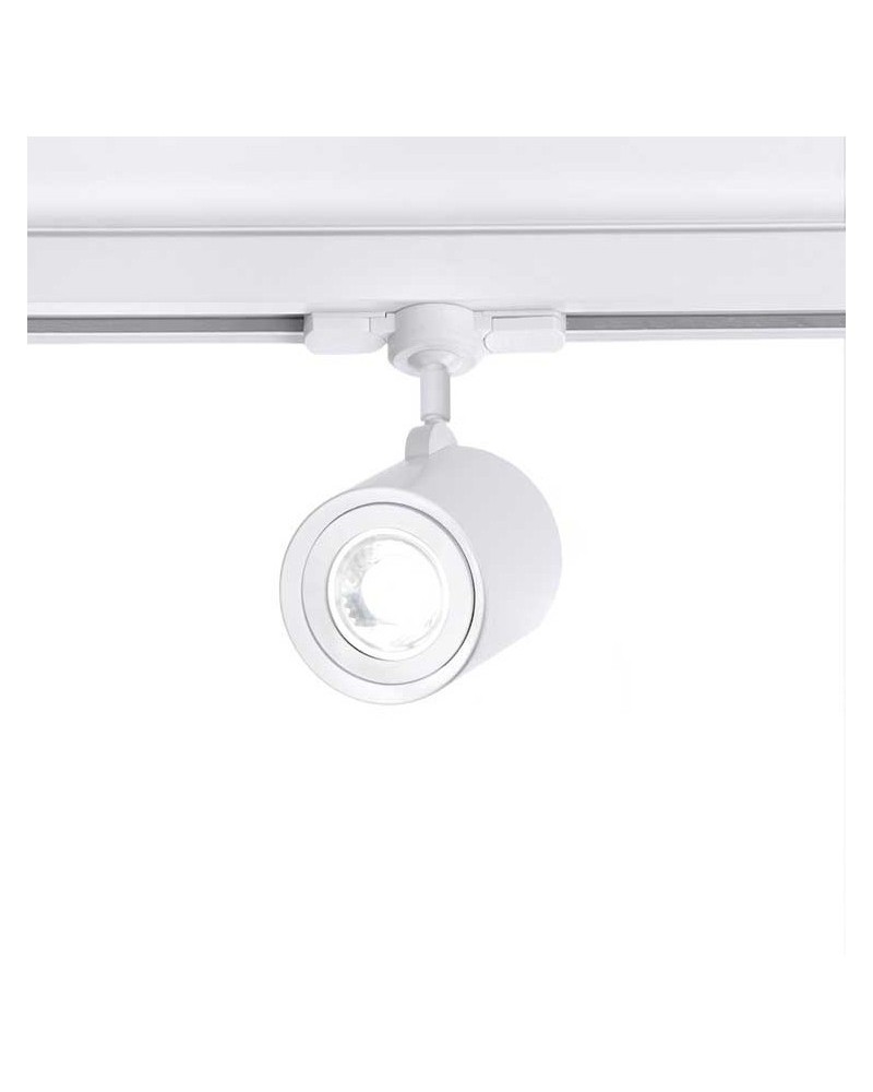 GU10 zamak and aluminum smooth cylinder rail spotlight adjustable three-phase 7.7cm