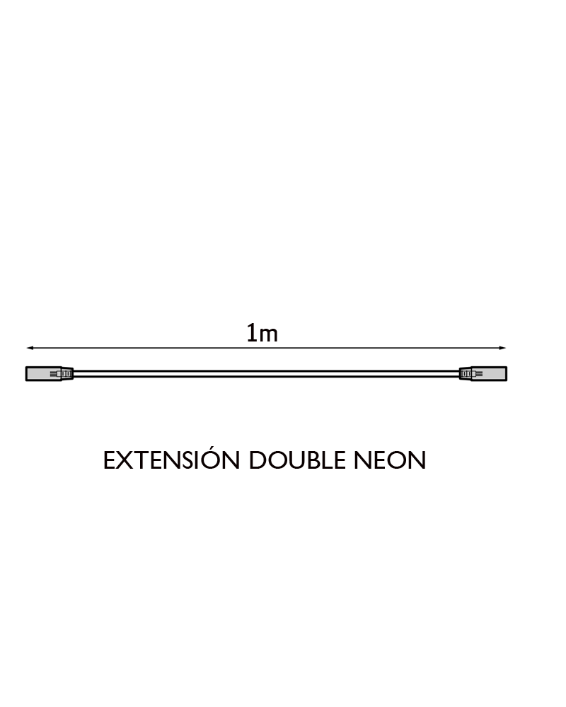 50cms extension for double LED tube Neon white