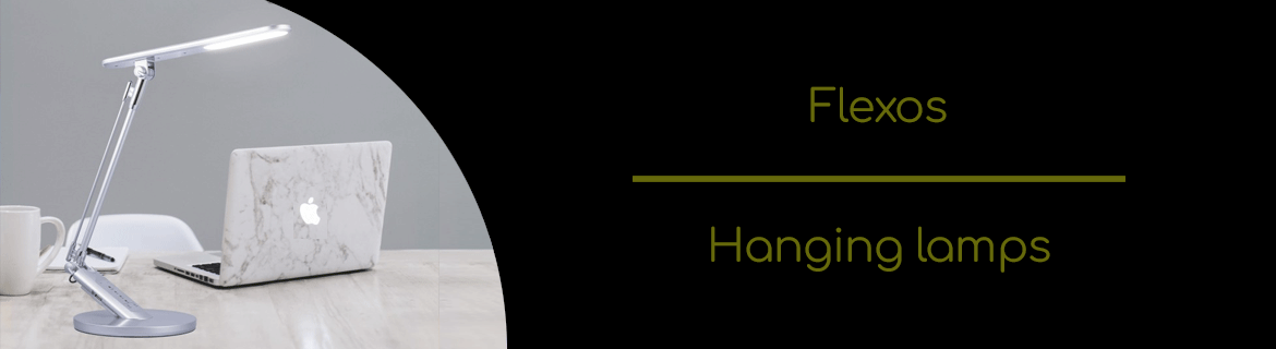 All kinds of flexos and desk lamps with built-in lamp holders or led. All kinds of styles and materials